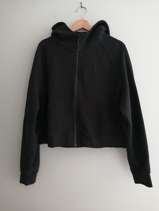 Lululemon Scuba Oversized Full Zip Hoodie Black Cropped Boxy Fit XL/XXL - Picture 2 of 15